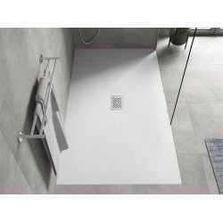 Mexen Hugo   SMC zuhanytálca  160 x 100 cm, fehér ,  takaró inox - 42101016-X Kompozit zuhanytálca Kompozit zuhanytálca