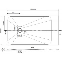 Mexen Hugo   SMC zuhanytálca  170 x 90 cm,  fekete ,  takaró inox - 42709017-X Kompozit zuhanytálca Kompozit zuhanytálca