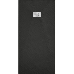 Mexen Hugo   SMC zuhanytálca  170 x 90 cm,  fekete ,  takaró inox - 42709017-X Kompozit zuhanytálca Kompozit zuhanytálca