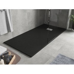 Mexen Hugo   SMC zuhanytálca  170 x 90 cm,  fekete ,  takaró inox - 42709017-X Kompozit zuhanytálca Kompozit zuhanytálca