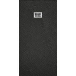 Mexen Hugo   SMC zuhanytálca  170 x 90 cm,  fekete ,  takaró inox - 42709017-X Kompozit zuhanytálca Kompozit zuhanytálca