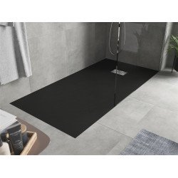 Mexen Hugo   SMC zuhanytálca  170 x 90 cm,  fekete ,  takaró inox - 42709017-X Kompozit zuhanytálca Kompozit zuhanytálca