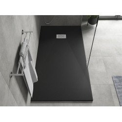 Mexen Hugo   SMC zuhanytálca  180 x 90 cm,  fekete ,  takaró inox - 42709018-X Kompozit zuhanytálca Kompozit zuhanytálca