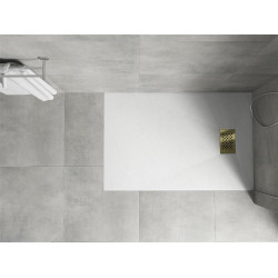 Mexen Hugo   SMC zuhanytálca  110 x 80 cm, fehér ,  takaró arany - 42108011-G Kompozit zuhanytálca Kompozit zuhanytálca