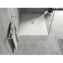 Mexen Hugo   SMC zuhanytálca  110 x 100 cm, fehér ,  takaró arany - 42101011-G Kompozit zuhanytálca Kompozit zuhanytálca