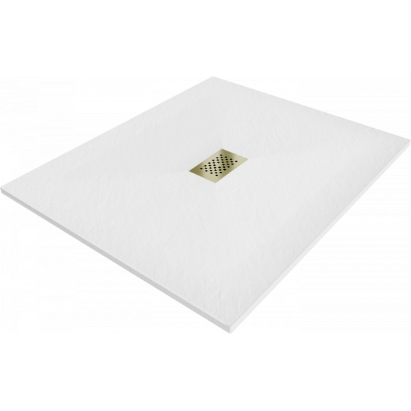 Mexen Hugo   SMC zuhanytálca  120 x 100 cm, fehér ,  takaró arany - 42101012-G Kompozit zuhanytálca Kompozit zuhanytálca