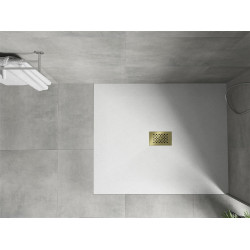 Mexen Hugo   SMC zuhanytálca  120 x 100 cm, fehér ,  takaró arany - 42101012-G Kompozit zuhanytálca Kompozit zuhanytálca