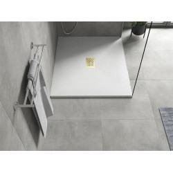 Mexen Hugo   SMC zuhanytálca  120 x 100 cm, fehér ,  takaró arany - 42101012-G Kompozit zuhanytálca Kompozit zuhanytálca