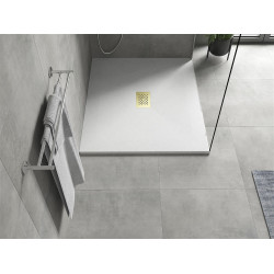 Mexen Hugo   SMC zuhanytálca  130 x 100 cm, fehér ,  takaró arany - 42101013-G Kompozit zuhanytálca Kompozit zuhanytálca