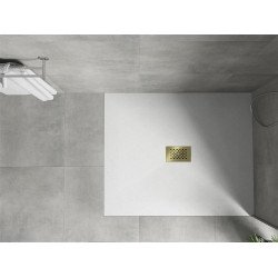Mexen Hugo   SMC zuhanytálca  130 x 100 cm, fehér ,  takaró arany - 42101013-G Kompozit zuhanytálca Kompozit zuhanytálca