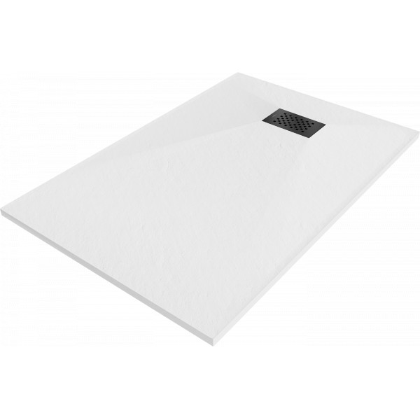 Mexen Hugo   SMC zuhanytálca  80 x 70 cm, fehér ,  takaró fekete - 42107080-B Kompozit zuhanytálca Kompozit zuhanytálca
