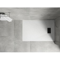 Mexen Hugo   SMC zuhanytálca  80 x 70 cm, fehér ,  takaró fekete - 42107080-B Kompozit zuhanytálca Kompozit zuhanytálca