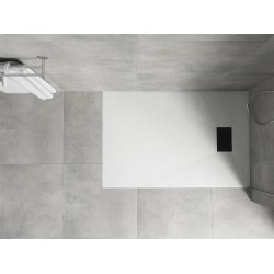 Mexen Hugo   SMC zuhanytálca  90 x 70 cm, fehér ,  takaró fekete - 42107090-B Kompozit zuhanytálca Kompozit zuhanytálca
