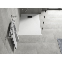 Mexen Hugo   SMC zuhanytálca  110 x 70 cm, fehér ,  takaró fekete - 42107011-B Kompozit zuhanytálca Kompozit zuhanytálca