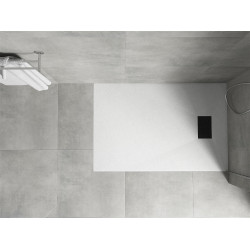Mexen Hugo   SMC zuhanytálca  130 x 80 cm, fehér ,  takaró fekete - 42108013-B Kompozit zuhanytálca Kompozit zuhanytálca