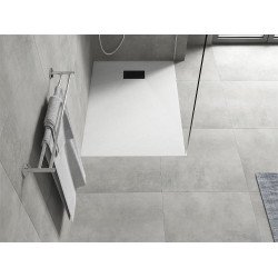 Mexen Hugo   SMC zuhanytálca  110 x 90 cm, fehér ,  takaró fekete - 42109011-B Kompozit zuhanytálca Kompozit zuhanytálca