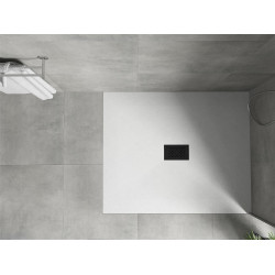 Mexen Hugo   SMC zuhanytálca  120 x 100 cm, fehér ,  takaró fekete - 42101012-B Kompozit zuhanytálca Kompozit zuhanytálca