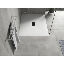 Mexen Hugo   SMC zuhanytálca  130 x 100 cm, fehér ,  takaró fekete - 42101013-B Kompozit zuhanytálca Kompozit zuhanytálca