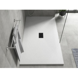 Mexen Hugo   SMC zuhanytálca  150 x 100 cm, fehér ,  takaró fekete - 42101015-B Kompozit zuhanytálca Kompozit zuhanytálca
