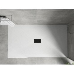 Mexen Hugo   SMC zuhanytálca  160 x 100 cm, fehér ,  takaró fekete - 42101016-B Kompozit zuhanytálca Kompozit zuhanytálca