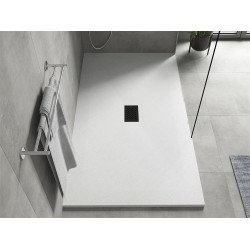 Mexen Hugo   SMC zuhanytálca  160 x 100 cm, fehér ,  takaró fekete - 42101016-B Kompozit zuhanytálca Kompozit zuhanytálca