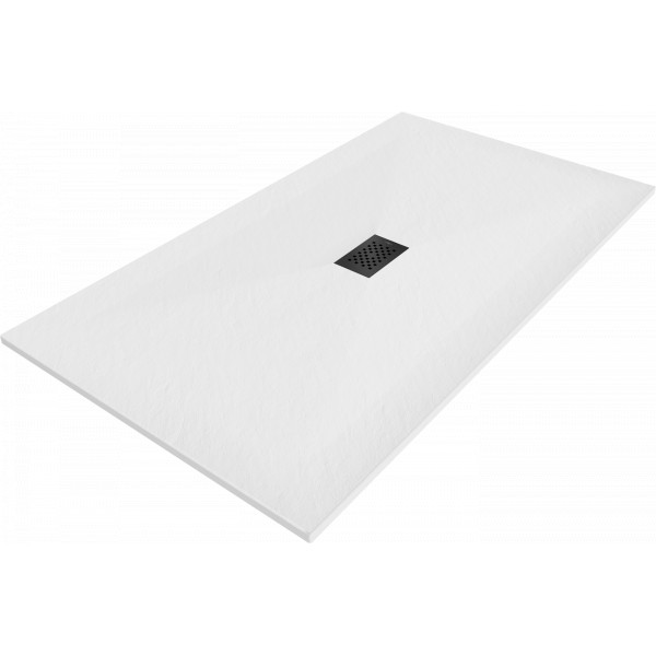 Mexen Hugo   SMC zuhanytálca  200 x 100 cm, fehér ,  takaró fekete - 42101020-B Kompozit zuhanytálca Kompozit zuhanytálca