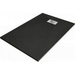 Mexen Hugo   SMC zuhanytálca  90 x 70 cm,  fekete ,  takaró inox - 42707090-X Kompozit zuhanytálca Kompozit zuhanytálca Kompozit zuhanytálca 0 Mexen