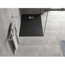 Mexen Hugo   SMC zuhanytálca  90 x 70 cm,  fekete ,  takaró inox - 42707090-X Kompozit zuhanytálca Kompozit zuhanytálca