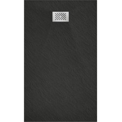 Mexen Hugo   SMC zuhanytálca  140 x 70 cm,  fekete ,  takaró inox - 42707014-X Kompozit zuhanytálca Kompozit zuhanytálca