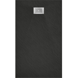 Mexen Hugo   SMC zuhanytálca  160 x 70 cm,  fekete ,  takaró inox - 42707016-X Kompozit zuhanytálca Kompozit zuhanytálca
