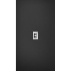 Mexen Hugo   SMC zuhanytálca  200 x 100 cm,  fekete ,  takaró inox - 42701020-X Kompozit zuhanytálca Kompozit zuhanytálca