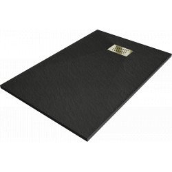 Mexen Hugo   SMC zuhanytálca  90 x 70 cm,  fekete ,  takaró arany - 42707090-G Kompozit zuhanytálca Kompozit zuhanytálca Kompozit zuhanytálca 0 Mexen