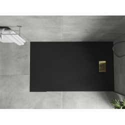 Mexen Hugo   SMC zuhanytálca  150 x 70 cm,  fekete ,  takaró arany - 42707015-G Kompozit zuhanytálca Kompozit zuhanytálca