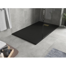 Mexen Hugo   SMC zuhanytálca  150 x 80 cm,  fekete ,  takaró arany - 42708015-G Kompozit zuhanytálca Kompozit zuhanytálca