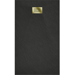 Mexen Hugo   SMC zuhanytálca  150 x 80 cm,  fekete ,  takaró arany - 42708015-G Kompozit zuhanytálca Kompozit zuhanytálca
