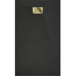 Mexen Hugo   SMC zuhanytálca  150 x 80 cm,  fekete ,  takaró arany - 42708015-G Kompozit zuhanytálca Kompozit zuhanytálca