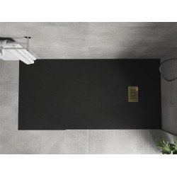 Mexen Hugo   SMC zuhanytálca  180 x 80 cm,  fekete ,  takaró arany - 42708018-G Kompozit zuhanytálca Kompozit zuhanytálca