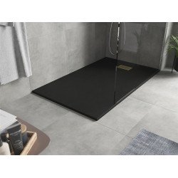 Mexen Hugo   SMC zuhanytálca  140 x 90 cm,  fekete ,  takaró arany - 42709014-G Kompozit zuhanytálca Kompozit zuhanytálca