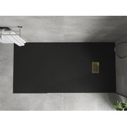 Mexen Hugo   SMC zuhanytálca  170 x 90 cm,  fekete ,  takaró arany - 42709017-G Kompozit zuhanytálca Kompozit zuhanytálca