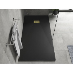 Mexen Hugo   SMC zuhanytálca  170 x 90 cm,  fekete ,  takaró arany - 42709017-G Kompozit zuhanytálca Kompozit zuhanytálca