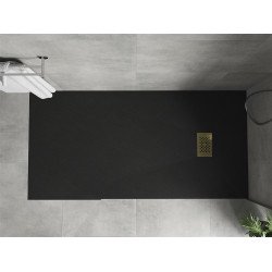 Mexen Hugo   SMC zuhanytálca  170 x 90 cm,  fekete ,  takaró arany - 42709017-G Kompozit zuhanytálca Kompozit zuhanytálca