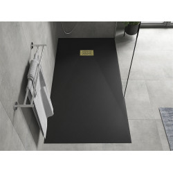 Mexen Hugo   SMC zuhanytálca  180 x 90 cm,  fekete ,  takaró arany - 42709018-G Kompozit zuhanytálca Kompozit zuhanytálca
