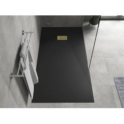 Mexen Hugo   SMC zuhanytálca  180 x 90 cm,  fekete ,  takaró arany - 42709018-G Kompozit zuhanytálca Kompozit zuhanytálca