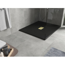 Mexen Hugo   SMC zuhanytálca  120 x 100 cm,  fekete ,  takaró arany - 42701012-G Kompozit zuhanytálca Kompozit zuhanytálca