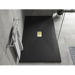 Mexen Hugo   SMC zuhanytálca  150 x 100 cm,  fekete ,  takaró arany - 42701015-G Kompozit zuhanytálca Kompozit zuhanytálca