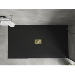 Mexen Hugo   SMC zuhanytálca  170 x 100 cm,  fekete ,  takaró arany - 42701017-G Kompozit zuhanytálca Kompozit zuhanytálca