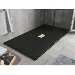 Mexen Hugo   SMC zuhanytálca  170 x 100 cm,  fekete ,  takaró arany - 42701017-G Kompozit zuhanytálca Kompozit zuhanytálca