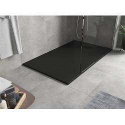 Mexen Hugo   SMC zuhanytálca  150 x 80 cm,  fekete ,  takaró fekete - 42708015-B Kompozit zuhanytálca Kompozit zuhanytálca