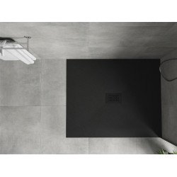 Mexen Hugo   SMC zuhanytálca  110 x 100 cm,  fekete ,  takaró fekete - 42701011-B Kompozit zuhanytálca Kompozit zuhanytálca
