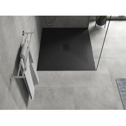 Mexen Hugo   SMC zuhanytálca  120 x 100 cm,  fekete ,  takaró fekete - 42701012-B Kompozit zuhanytálca Kompozit zuhanytálca
